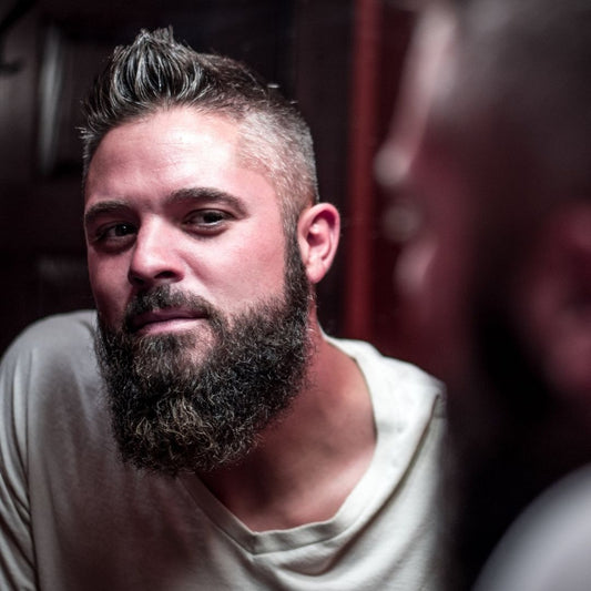 Bearded man after using beard wax