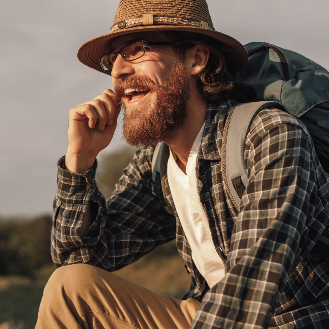 Traveler with a full beard